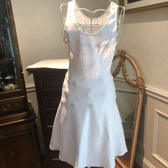aqua white dress